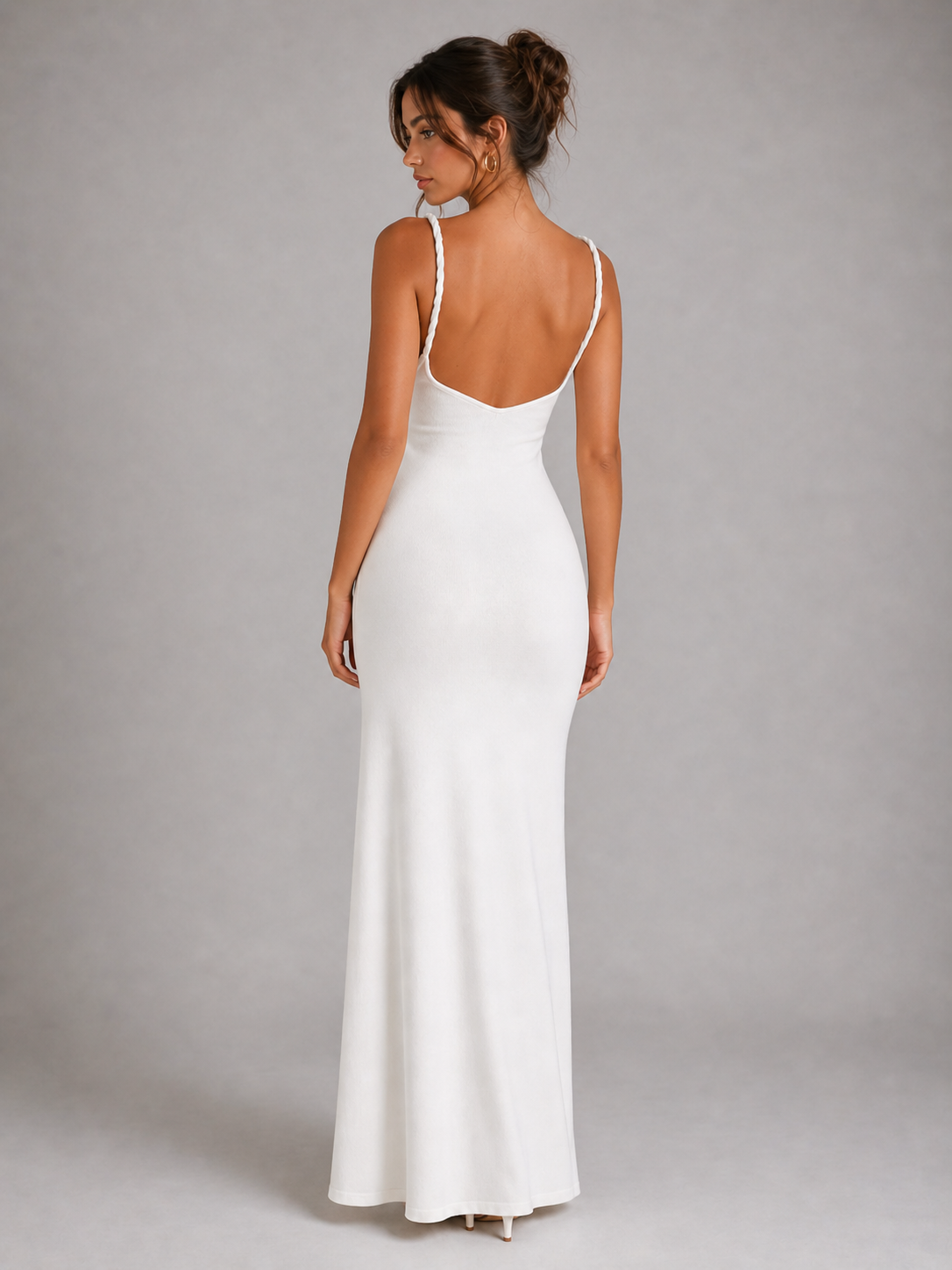 CAMILLE - ROBE LONGUE DOS NU À FINES BRETELLES