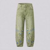Noëlle – Pantalon brodé de fleurs