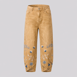 Noëlle – Pantalon brodé de fleurs