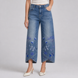 Noëlle – Pantalon brodé de fleurs