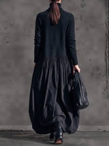 Noémie robe longue oversize noire – vue de dos