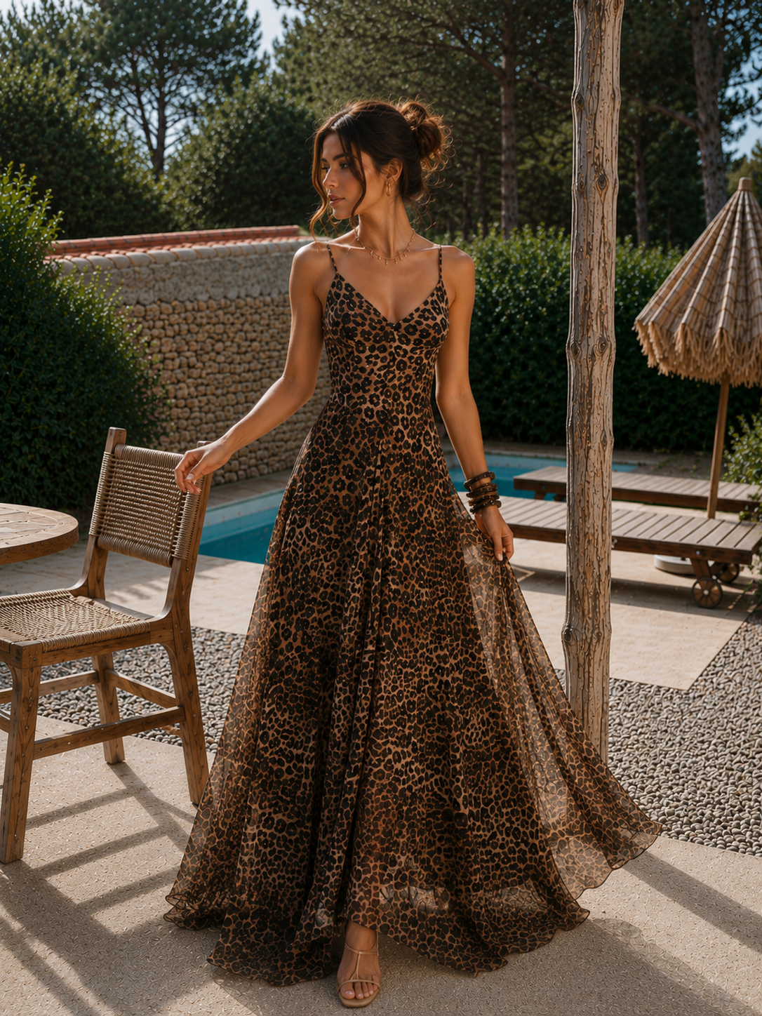 LÉONIE | ROBE MAXI ÉVASÉE ROMANTIQUE