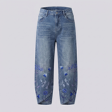 Noëlle – Pantalon brodé de fleurs