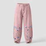 Noëlle – Pantalon brodé de fleurs
