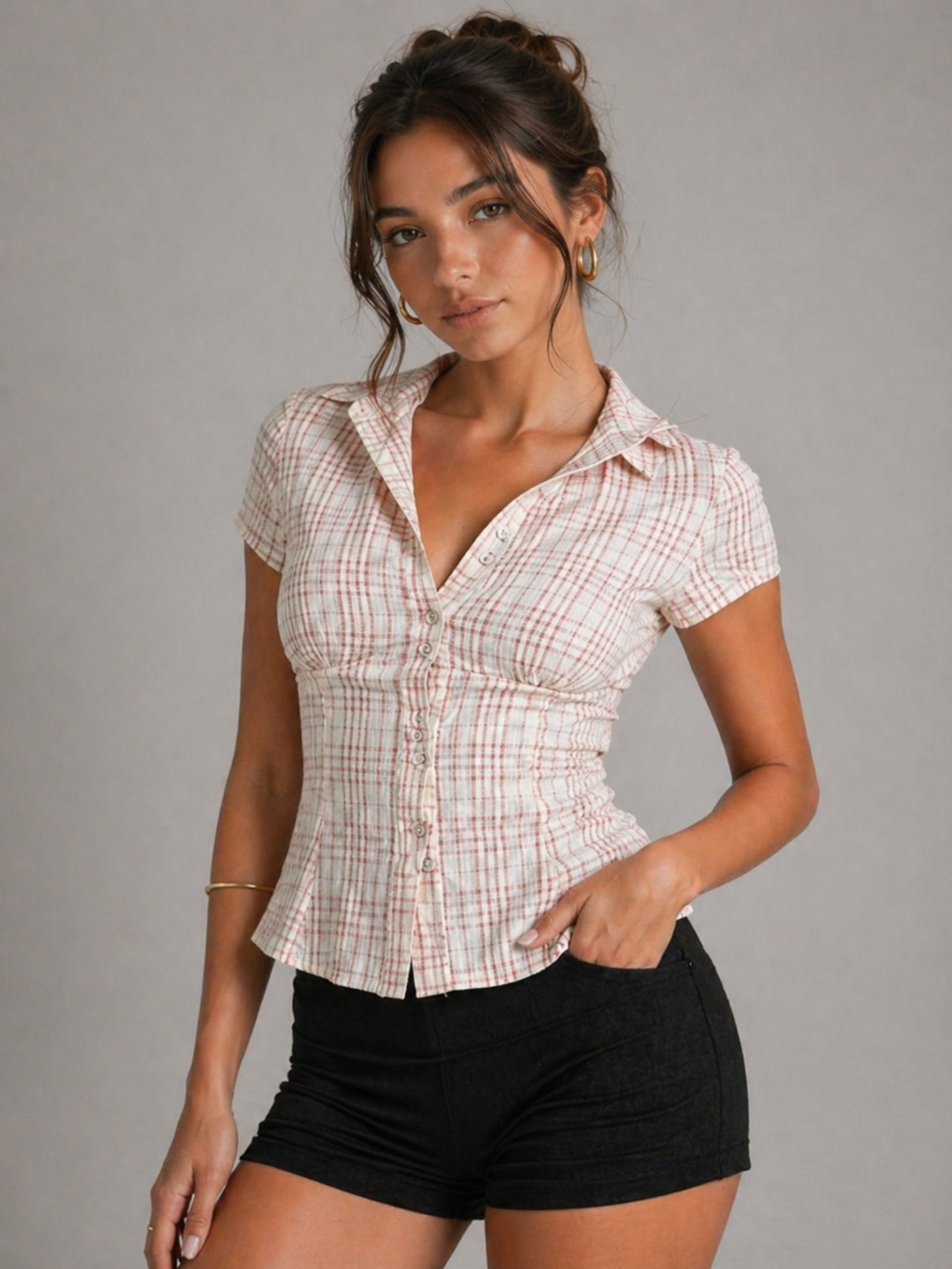 ÉLISE – CHEMISE CINTRÉE À CARREAUX