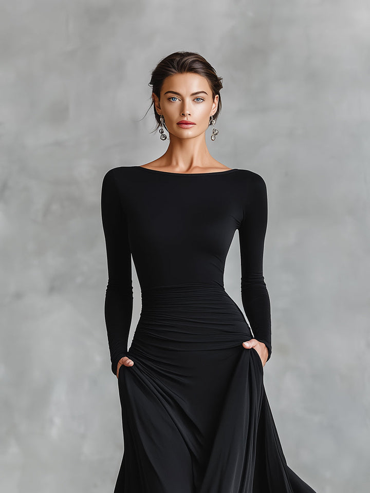 Seraphine – Robe maxi sculpturale fluide