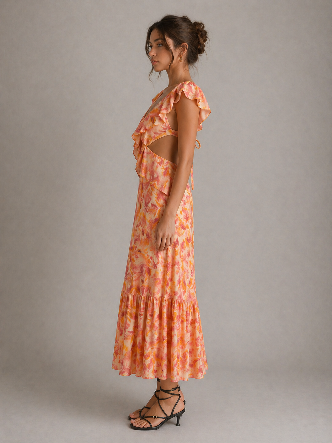 EMMA – ROBE MAXI À VOLANTS