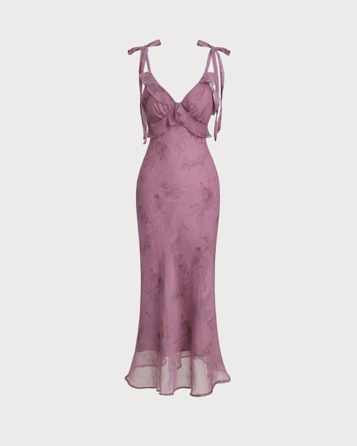 Élodie™ | Robe romantique en chiffon avec bretelles à nouer