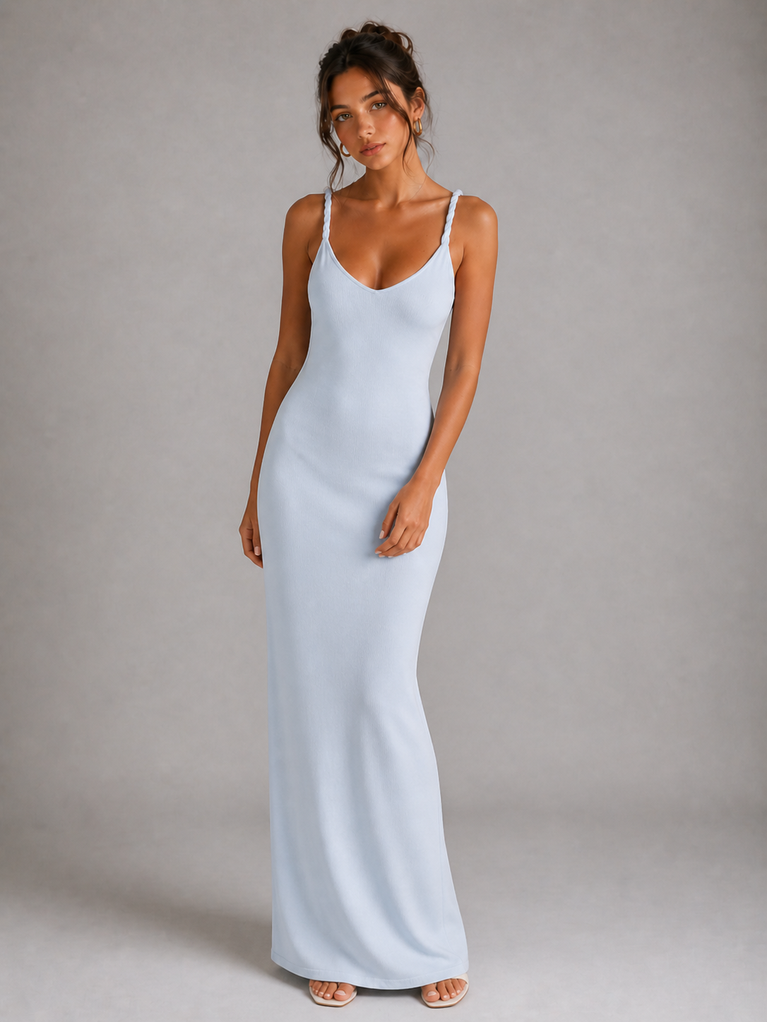 CAMILLE - ROBE LONGUE DOS NU À FINES BRETELLES