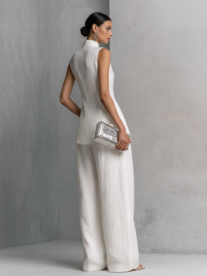Camille | Ensemble minimaliste deux pièces blanc