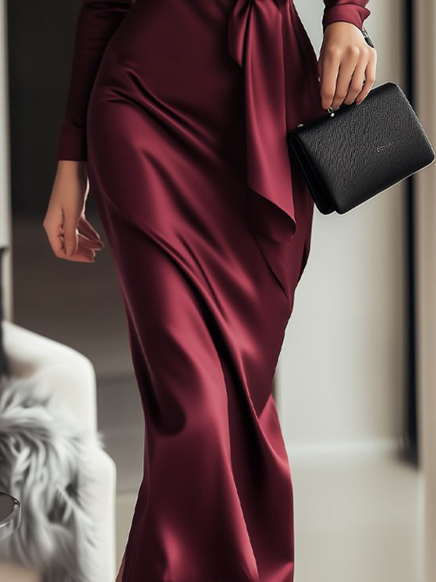 Isabelle™ | Robe portefeuille satinée