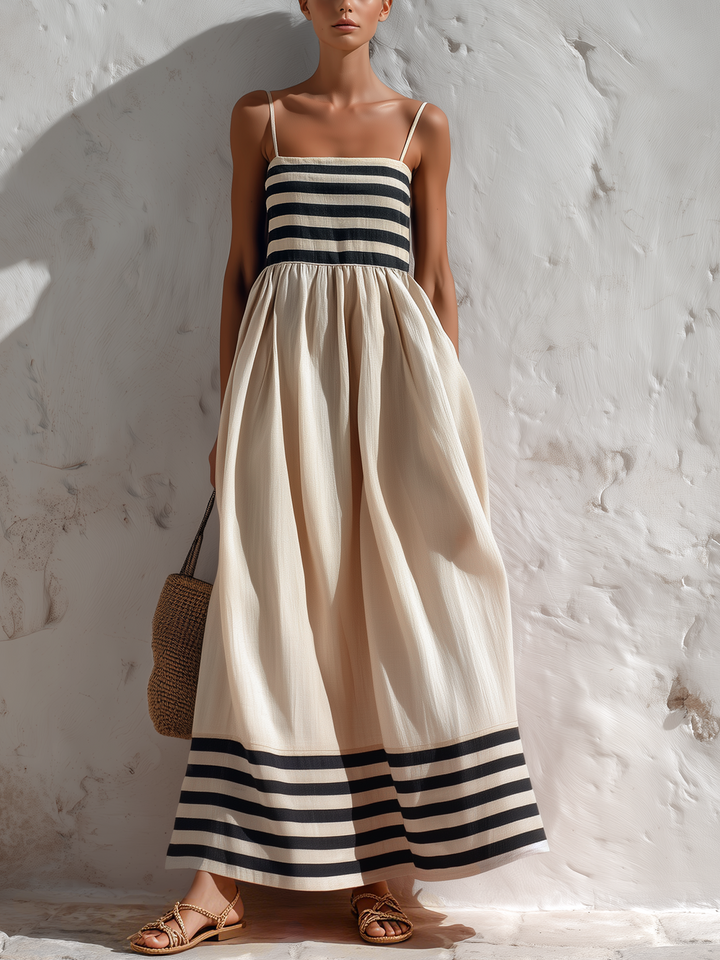 Camille | Robe Longue Rayée Légère