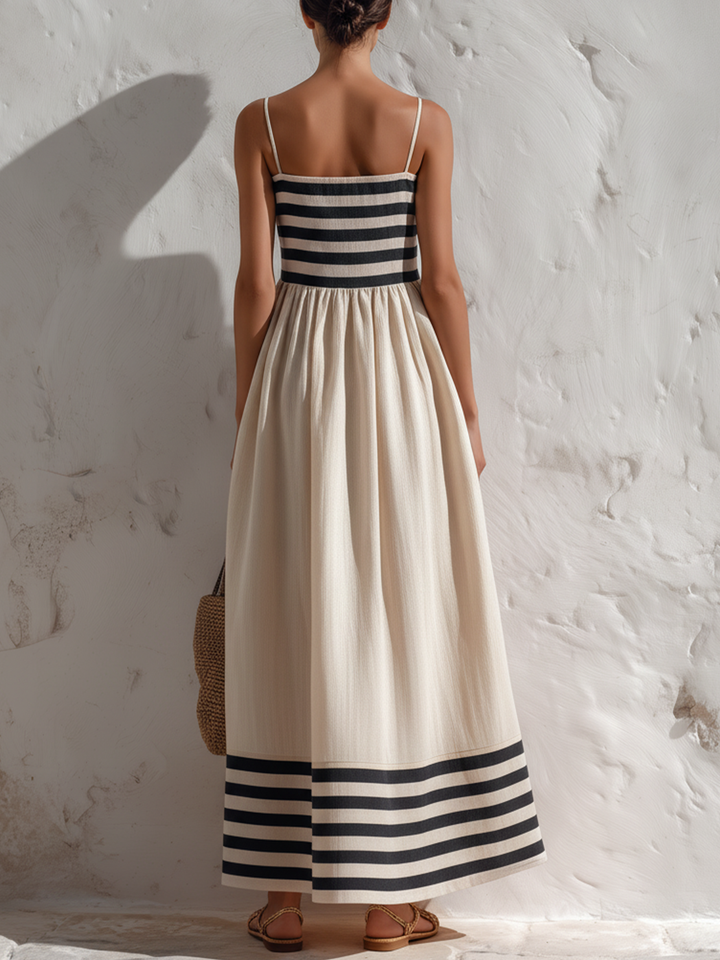 Camille | Robe Longue Rayée Légère