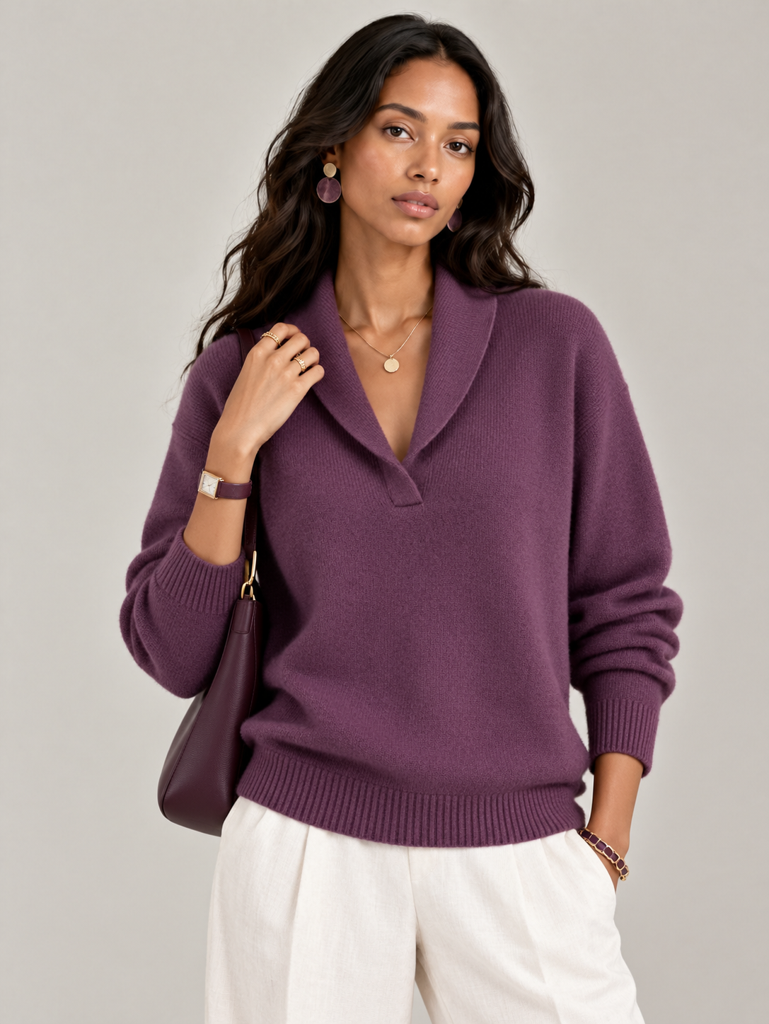 Séverine™ | Pull élégant à col V