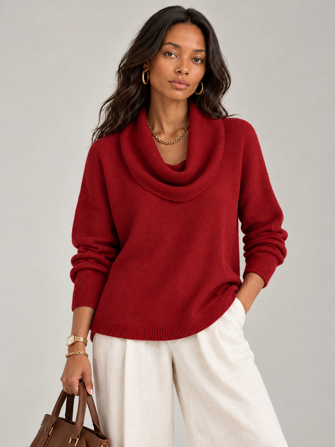 Justine™ | Pull à col drapé