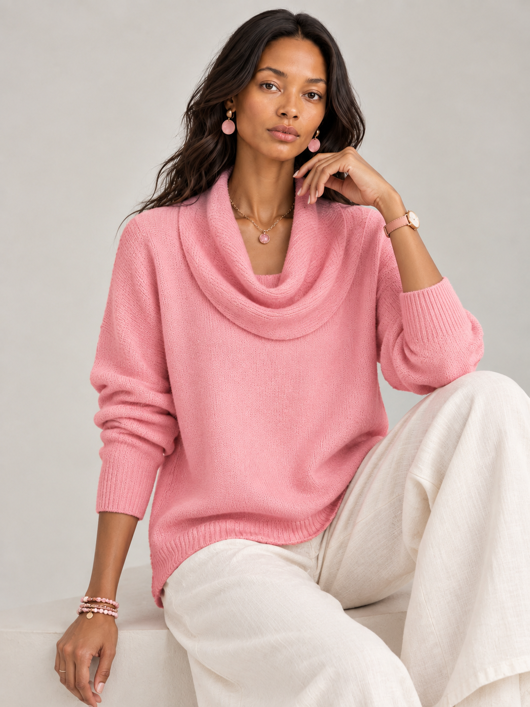 Justine™ | Pull à col drapé