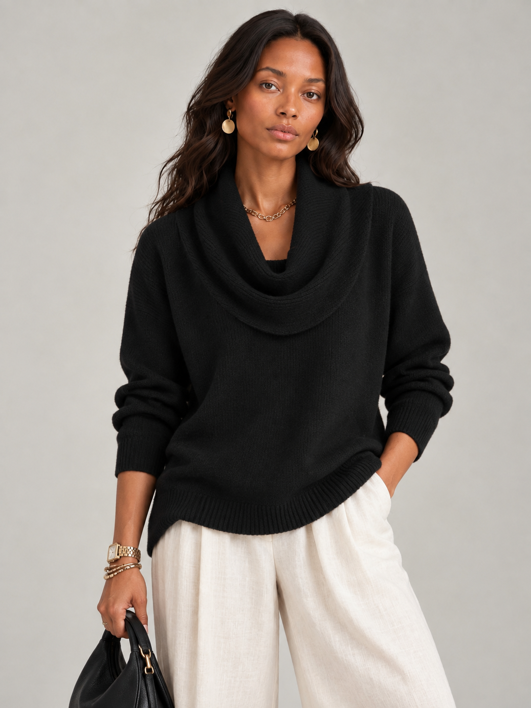Justine™ | Pull à col drapé