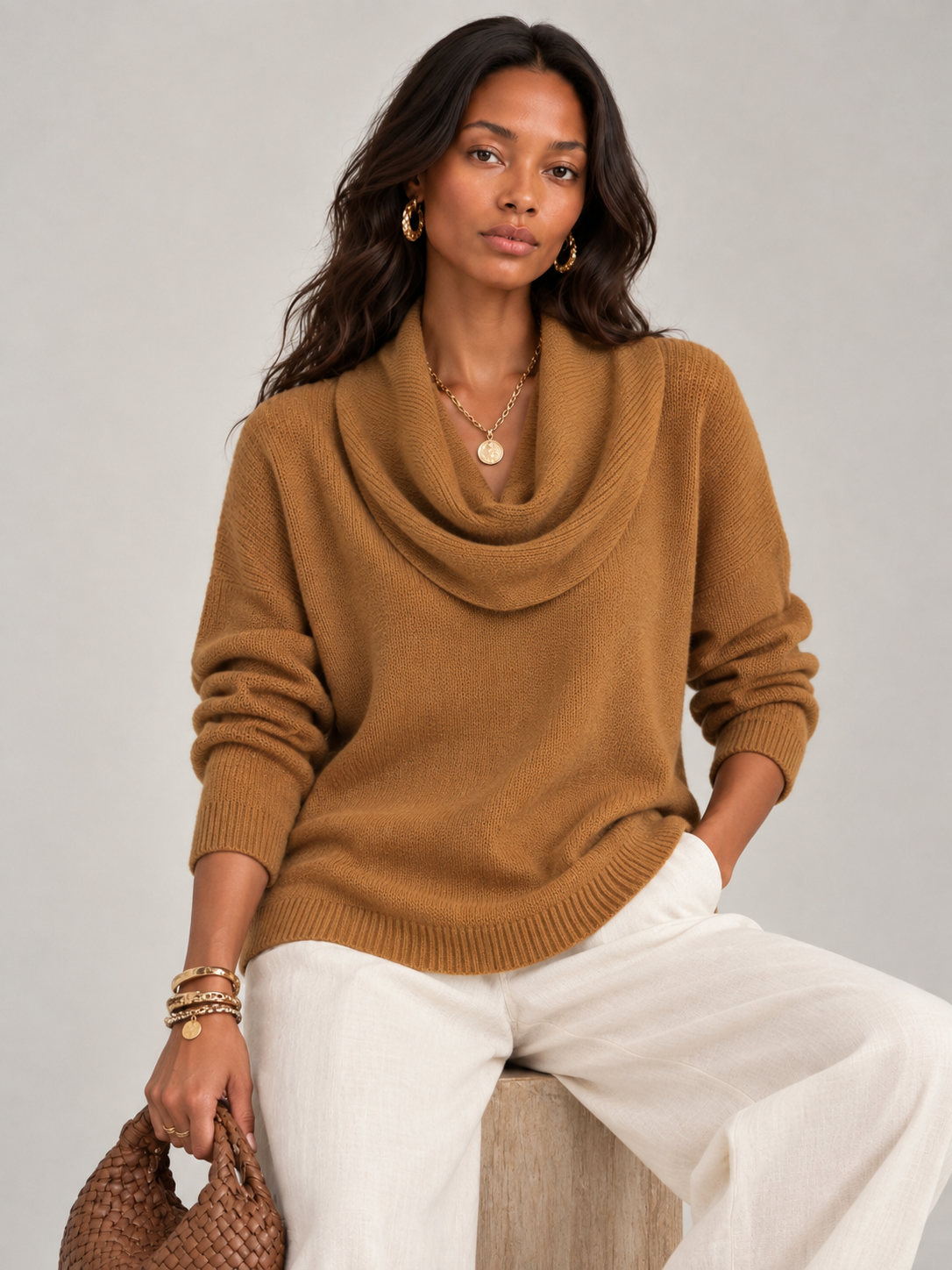Justine™ | Pull à col drapé
