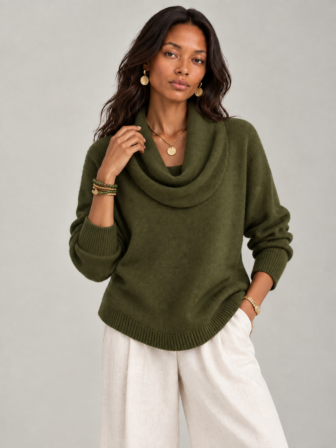 Justine™ | Pull à col drapé
