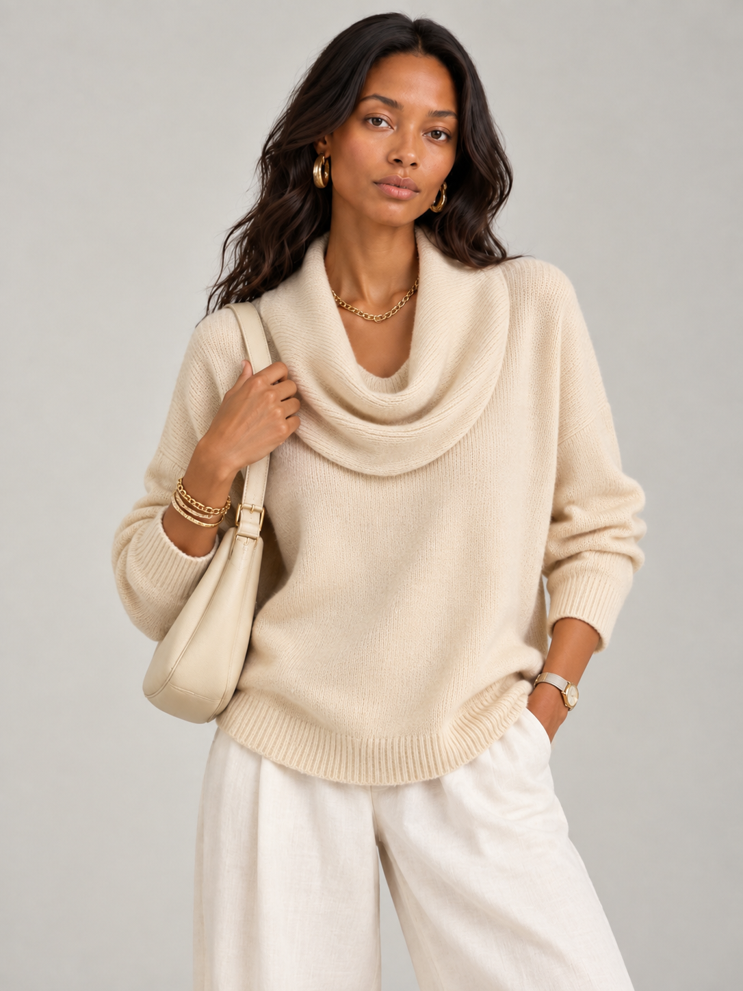 Justine™ | Pull à col drapé