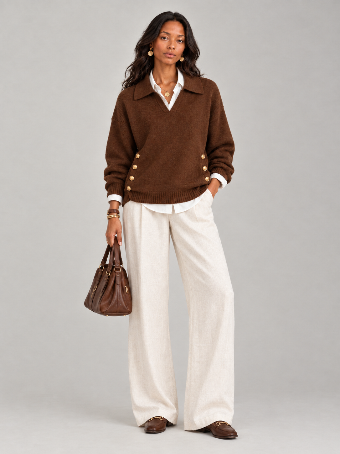 Valentine™ | Pull avec col polo et boutons