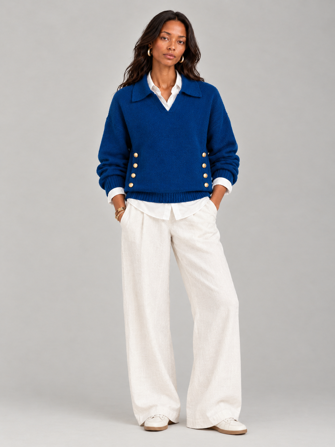 Valentine™ | Pull avec col polo et boutons