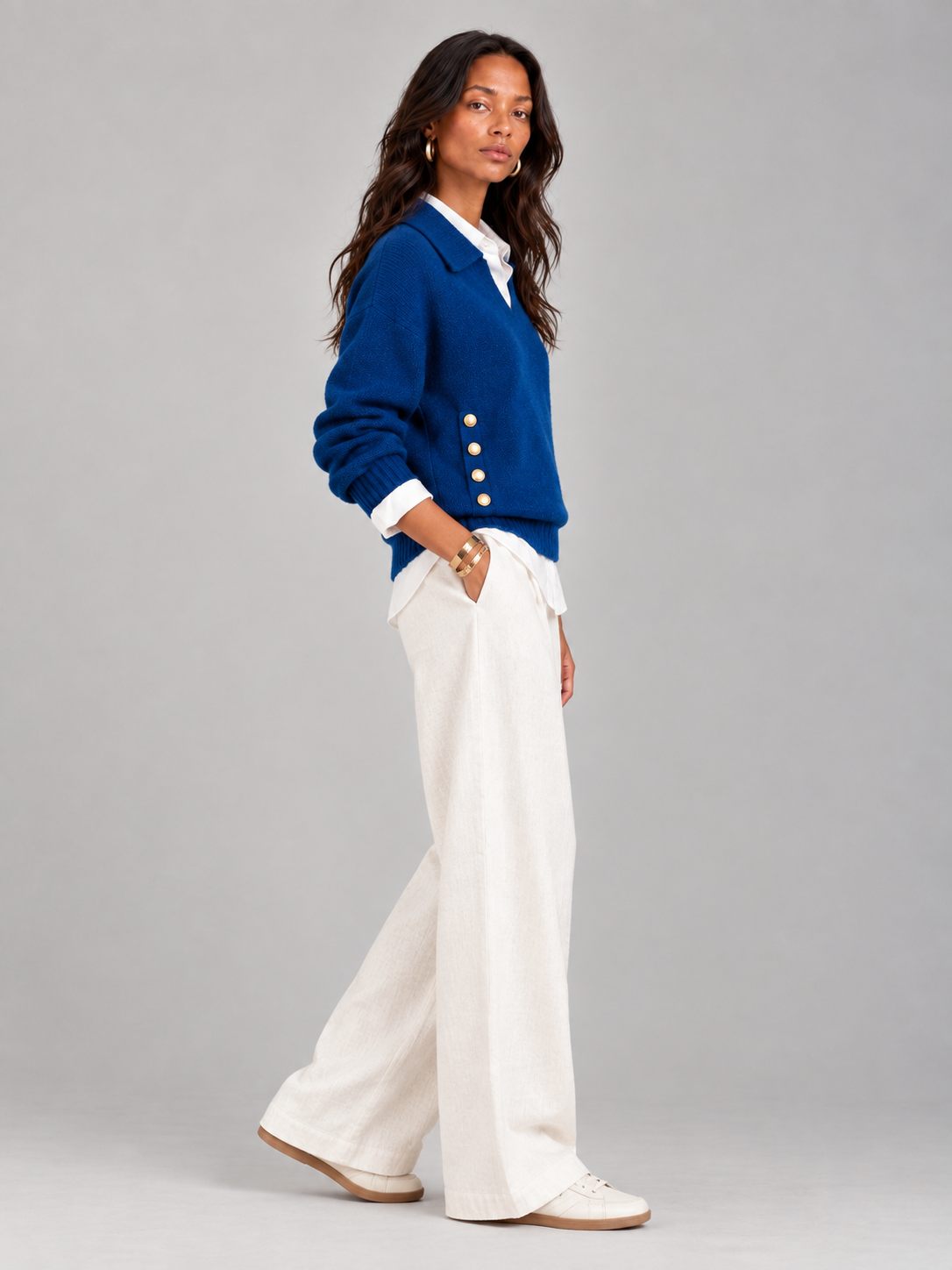 Valentine™ | Pull avec col polo et boutons
