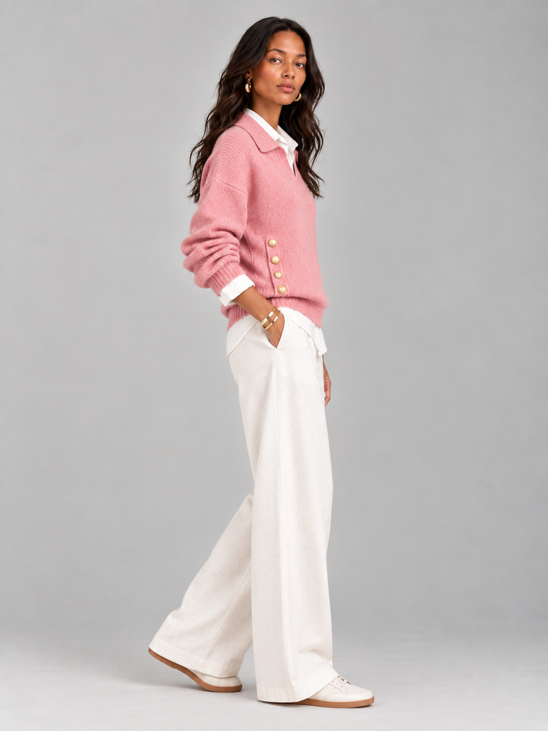 Valentine™ | Pull avec col polo et boutons