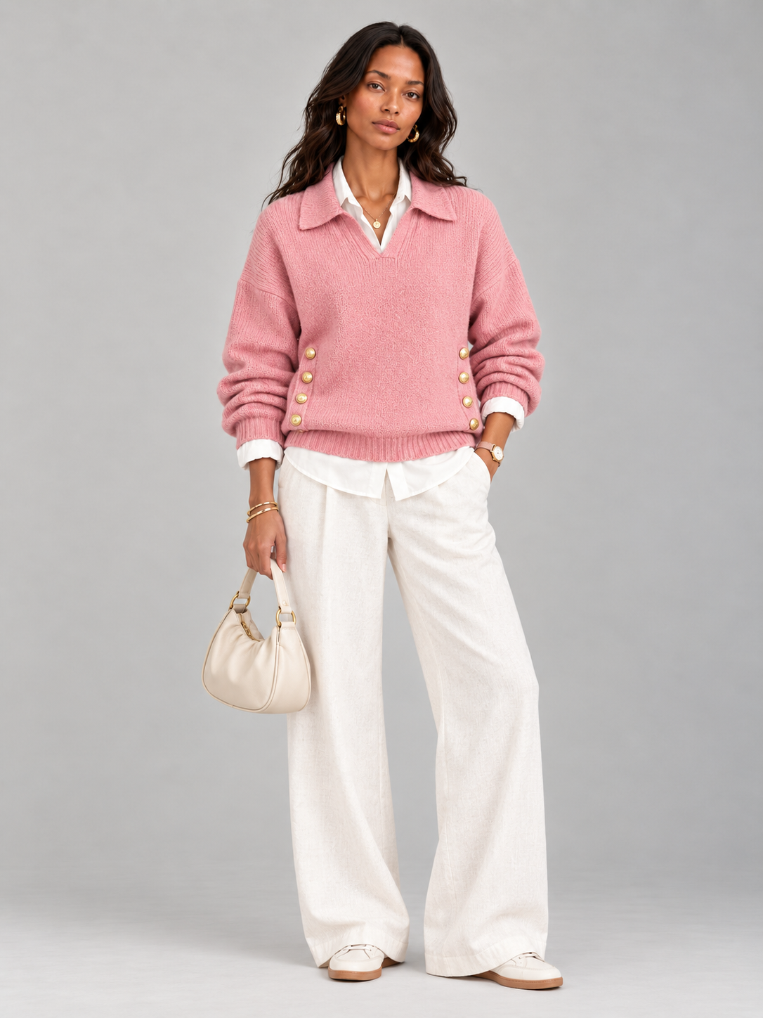 Valentine™ | Pull avec col polo et boutons