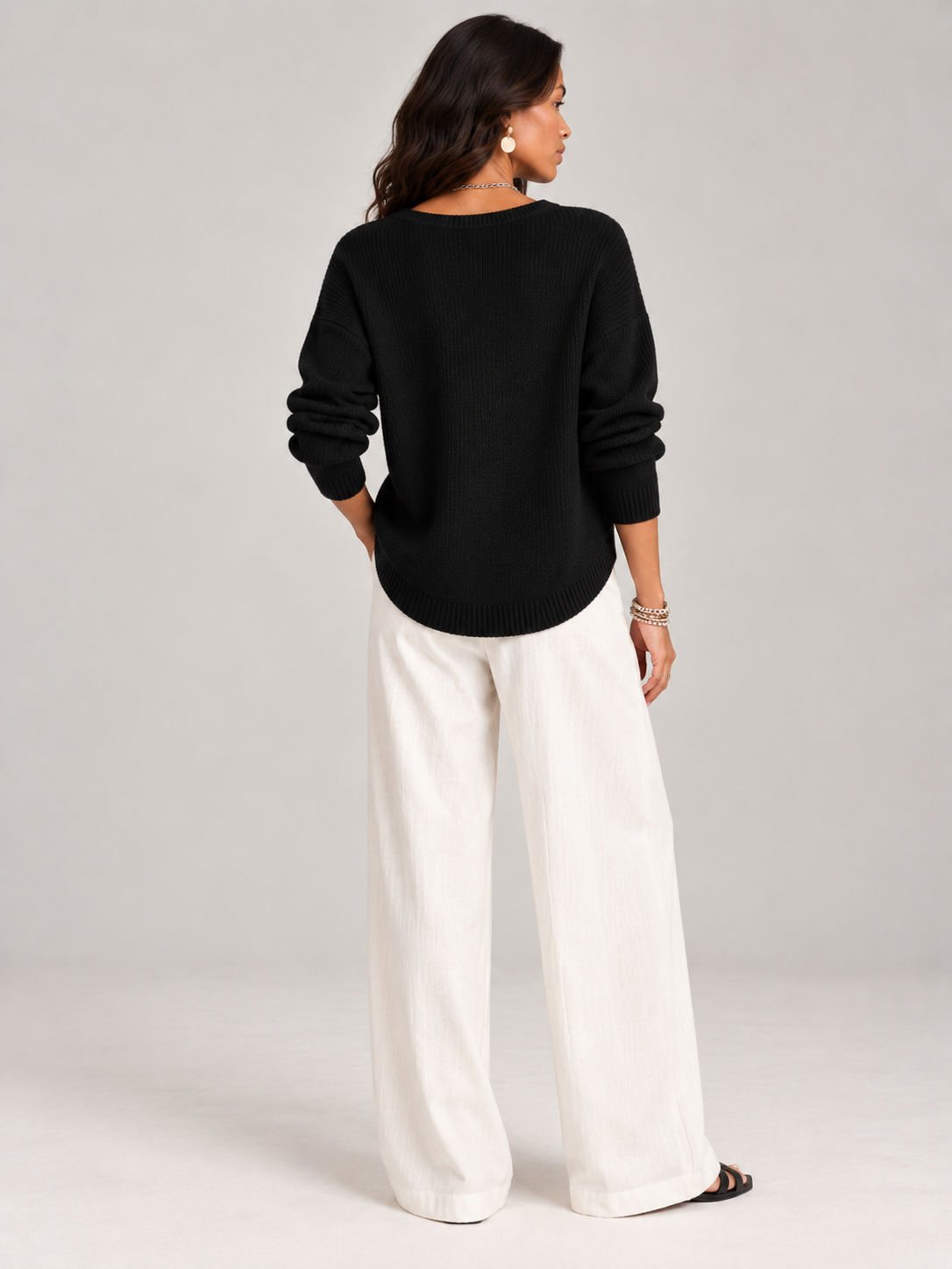 Hélène™ | Pull en tricot avec boutons Henley
