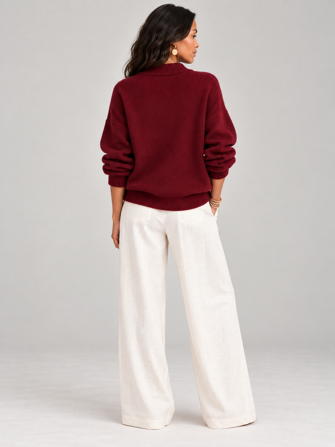 Violette™ | Pull ample avec col en V