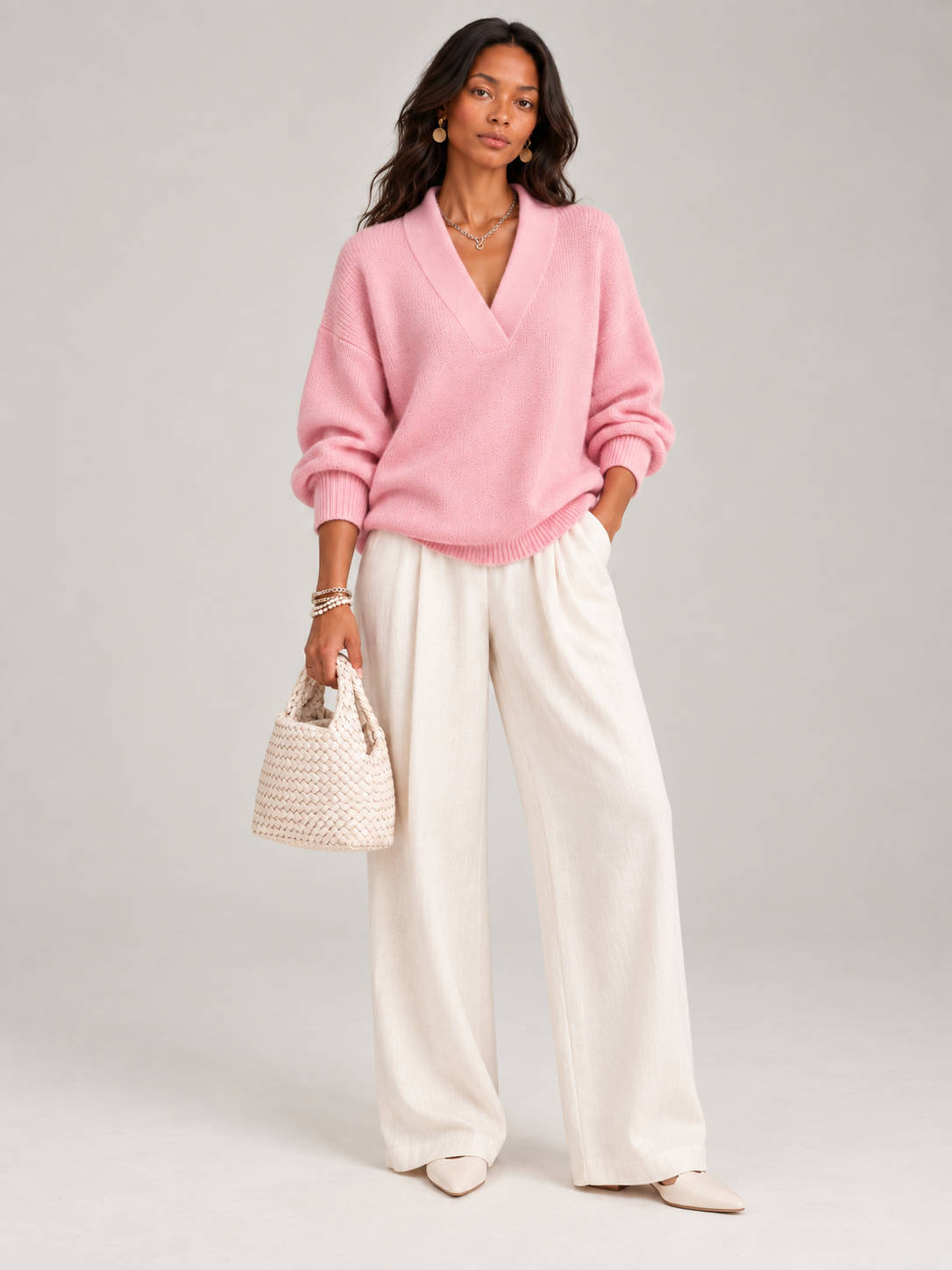 Violette™ | Pull ample avec col en V