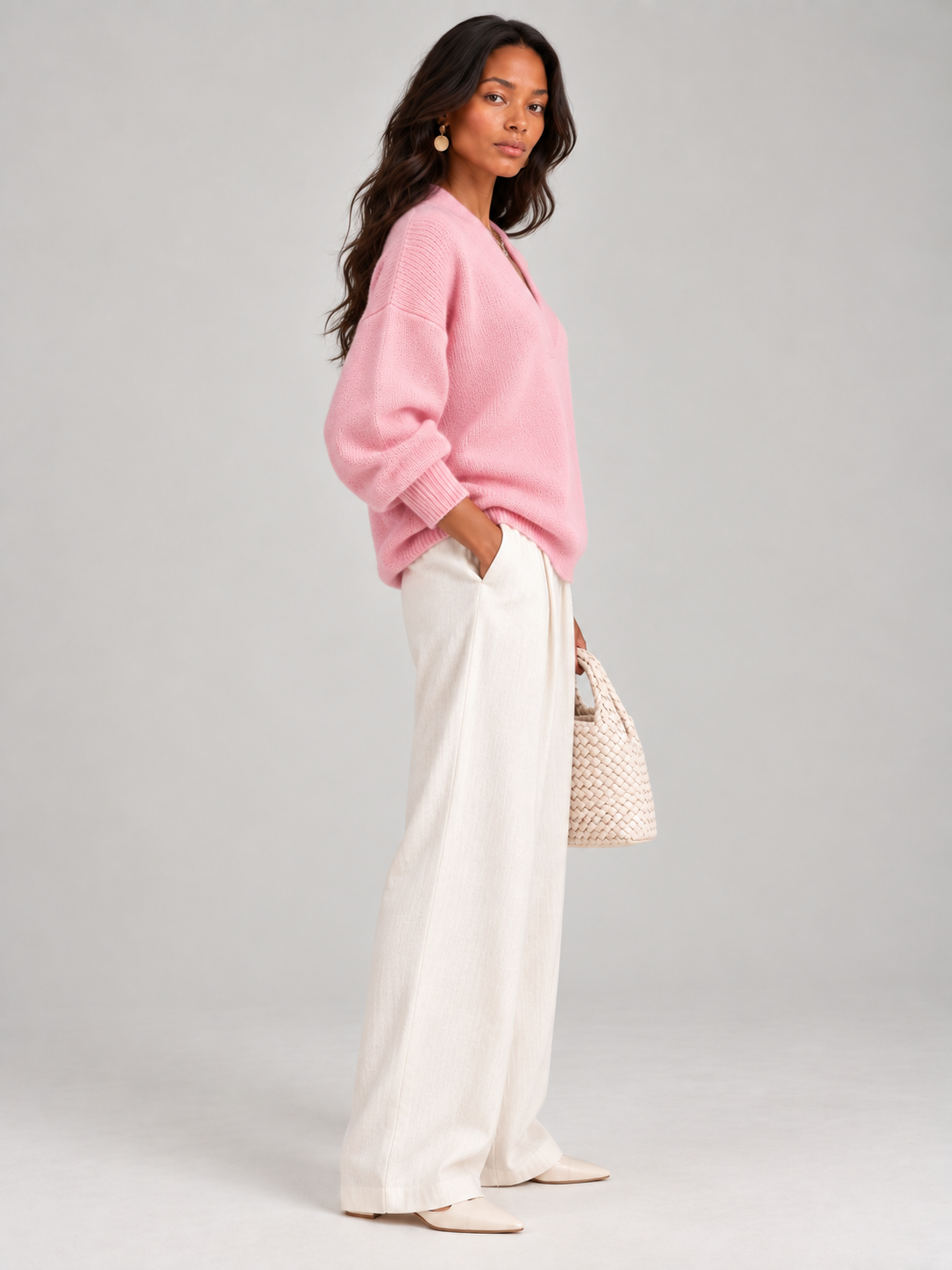 Violette™ | Pull ample avec col en V