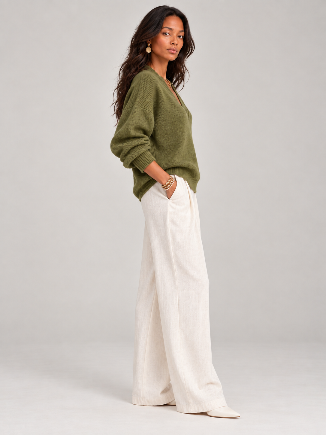 Violette™ | Pull ample avec col en V