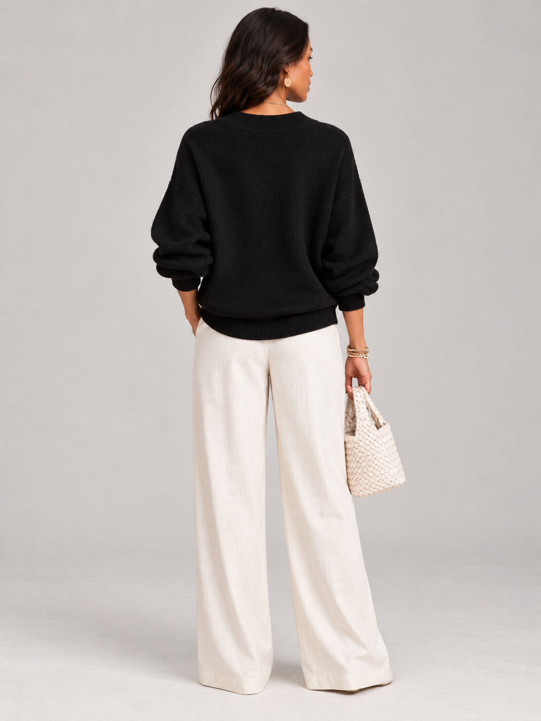 Violette™ | Pull ample avec col en V