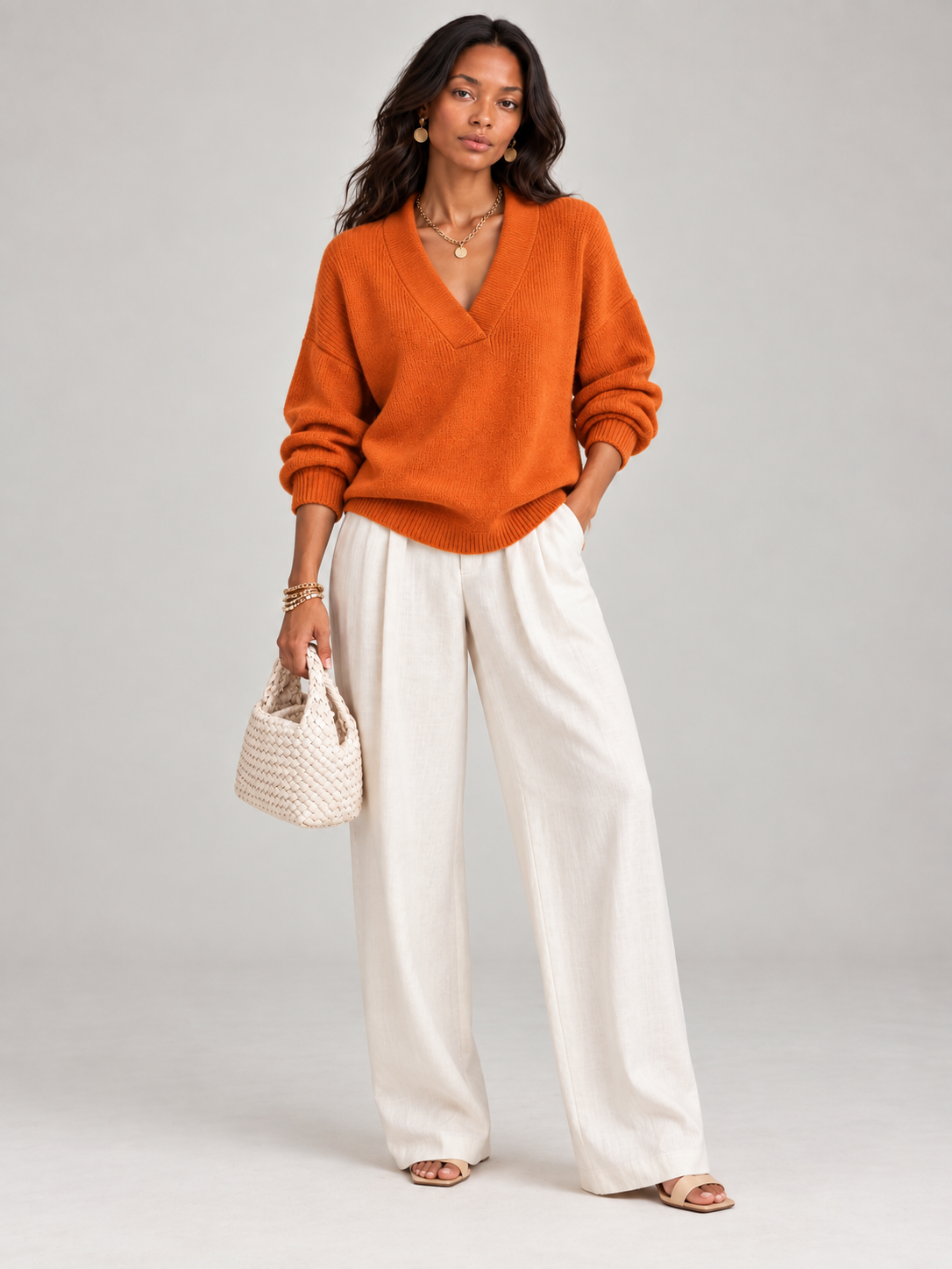 Violette™ | Pull ample avec col en V