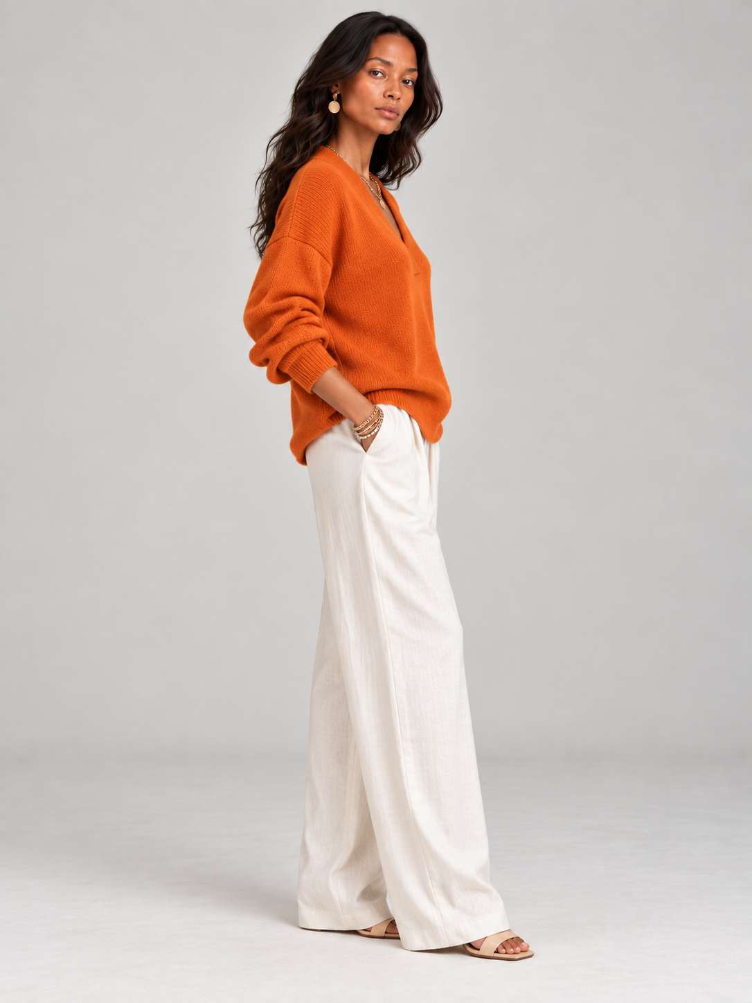 Violette™ | Pull ample avec col en V
