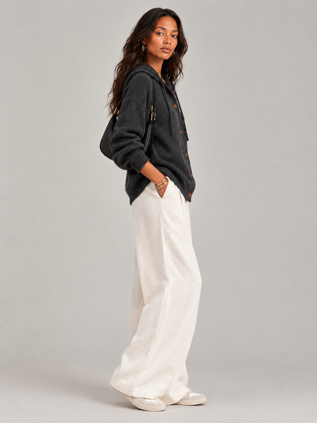 Bérénice™ | Veste en maille avec capuche et boutons