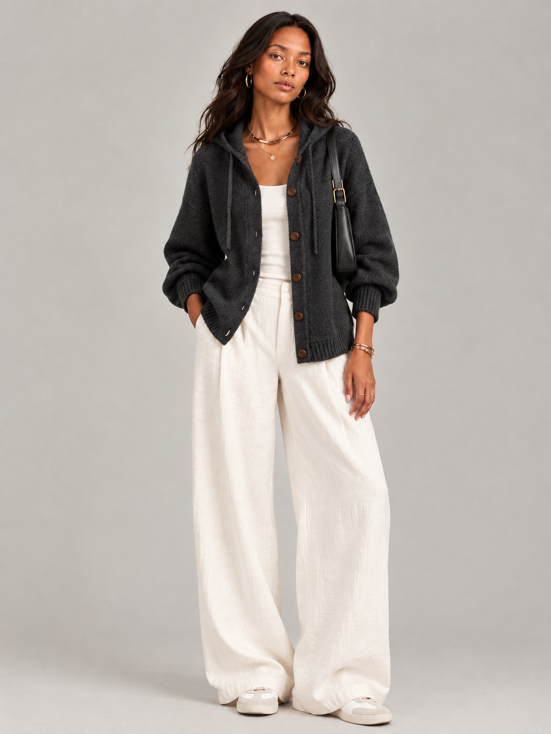 Bérénice™ | Veste en maille avec capuche et boutons