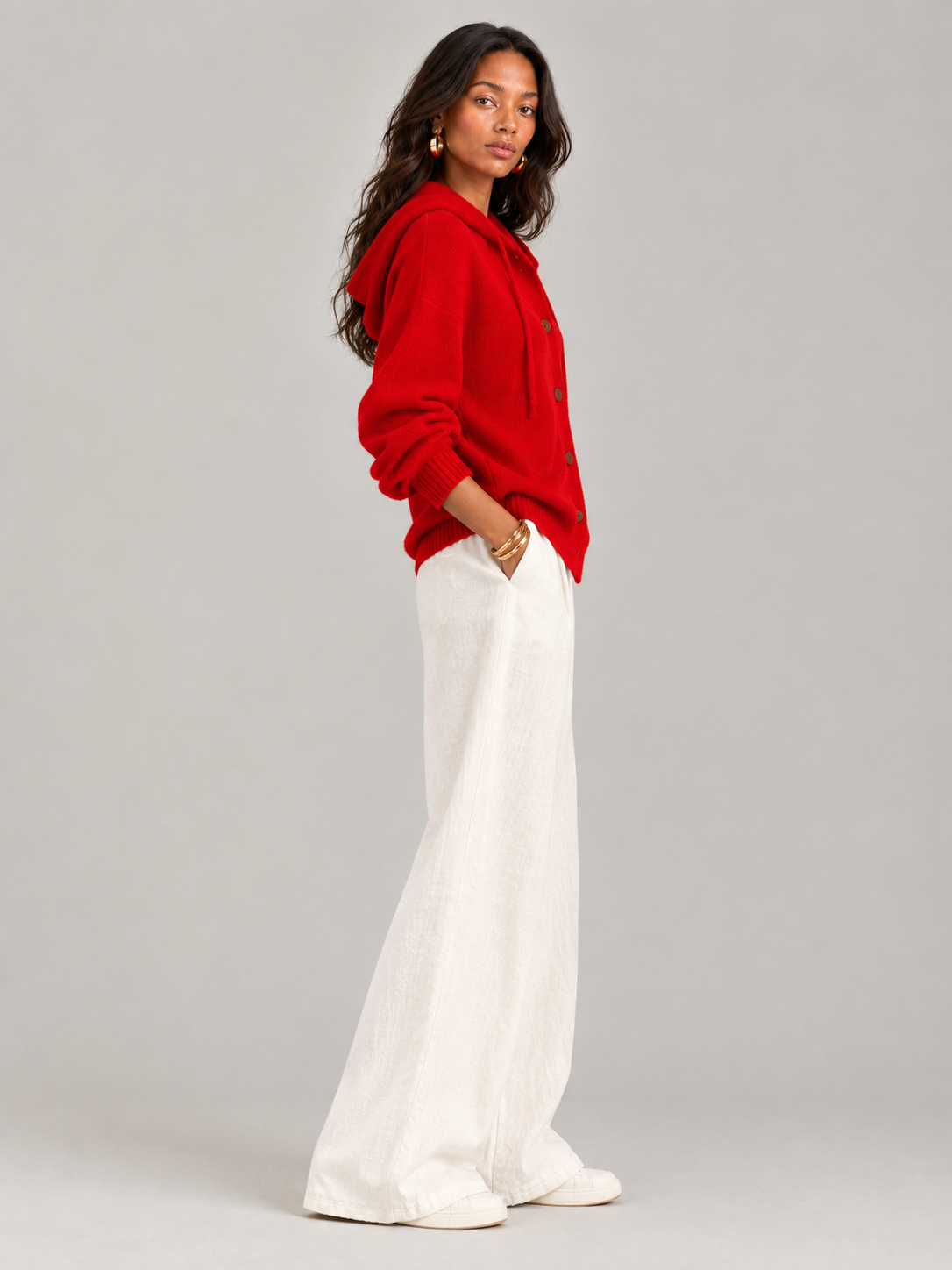 Bérénice™ | Veste en maille avec capuche et boutons