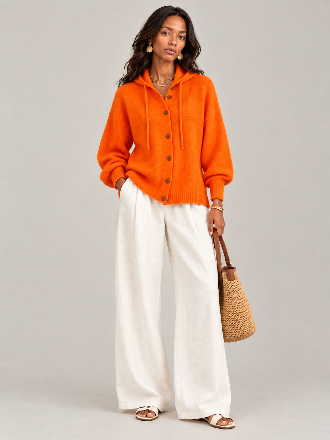 Bérénice™ | Veste en maille avec capuche et boutons