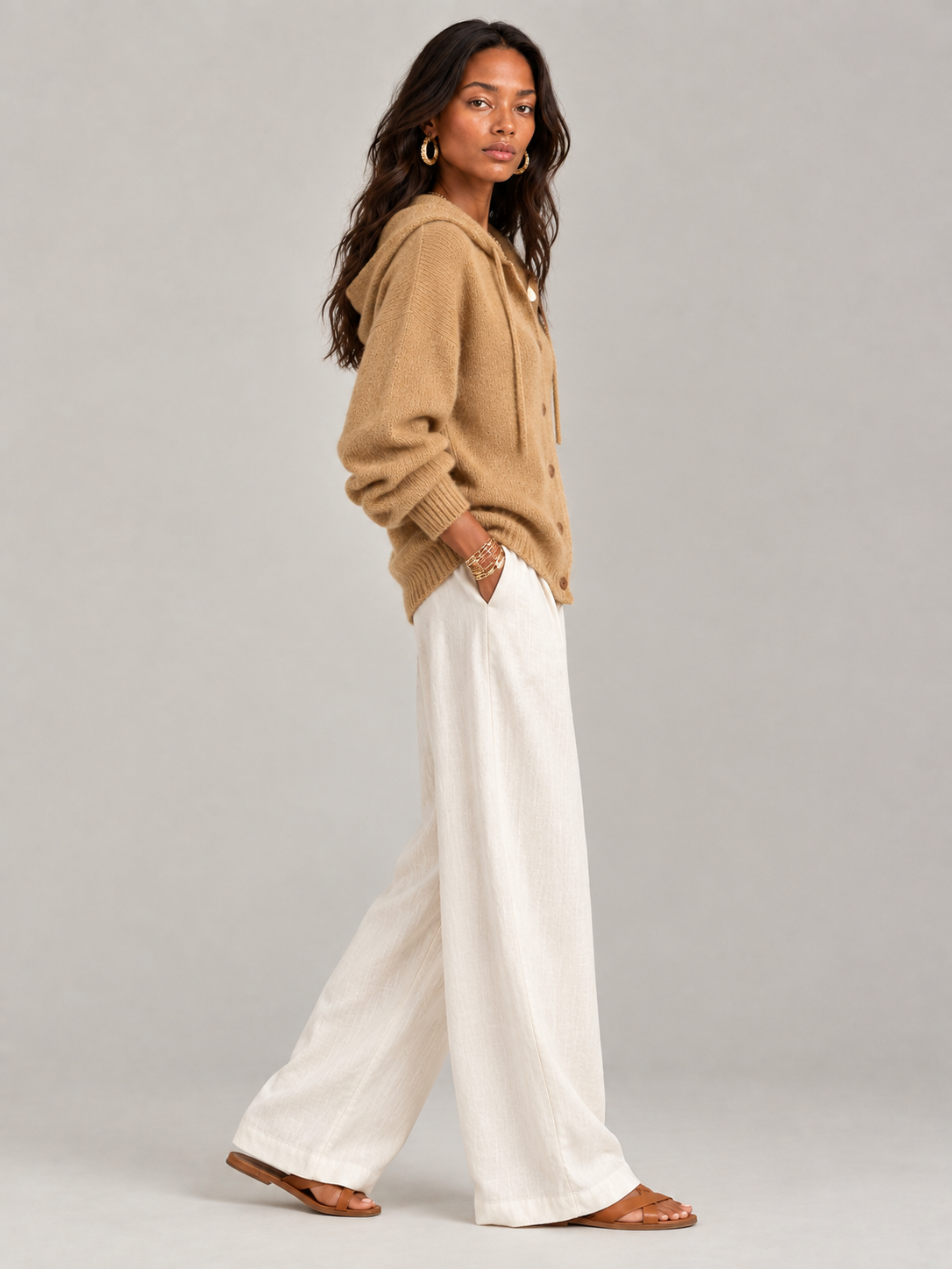 Bérénice™ | Veste en maille avec capuche et boutons