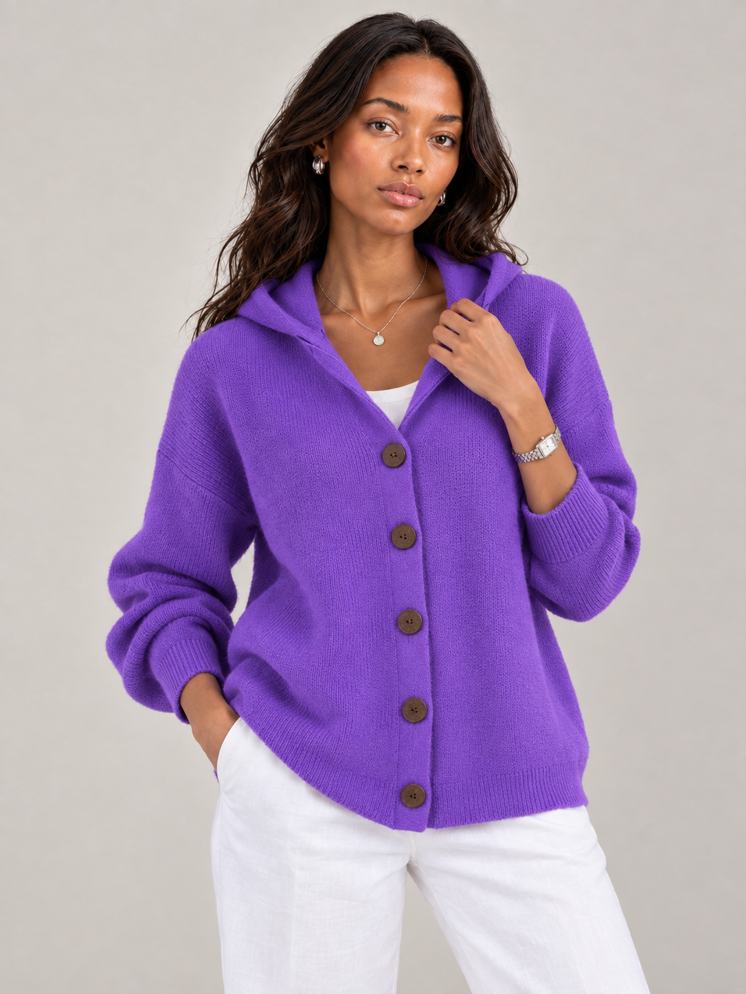 Rosalie™ | Veste en tricot avec capuche