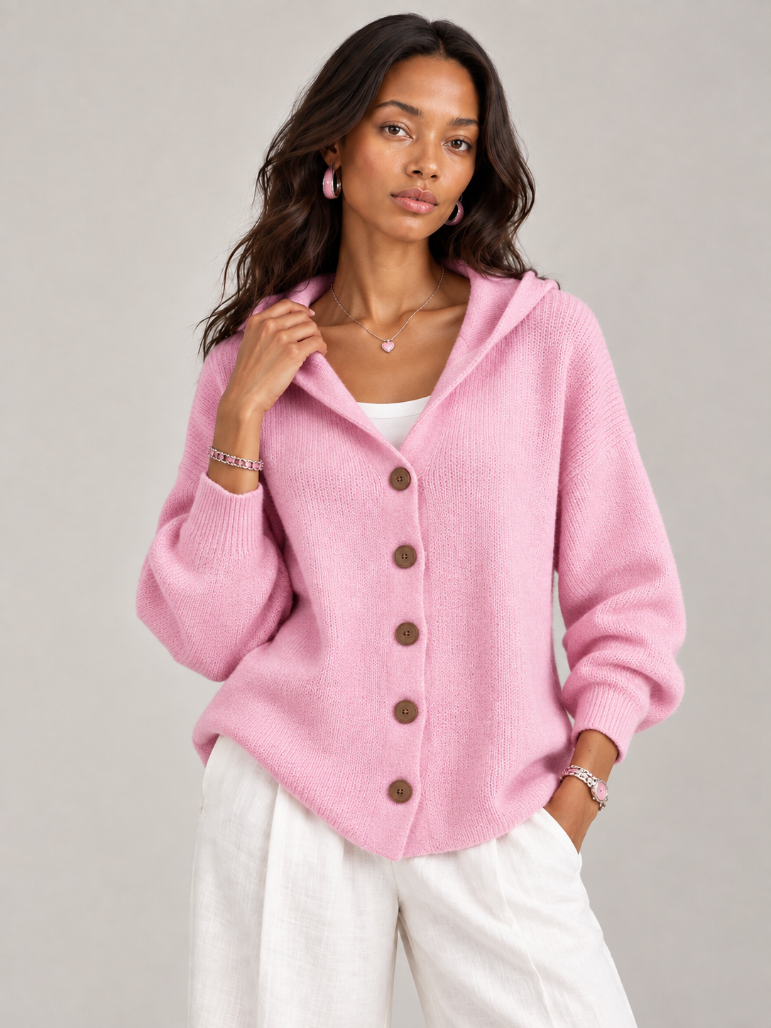 Rosalie™ | Veste en tricot avec capuche