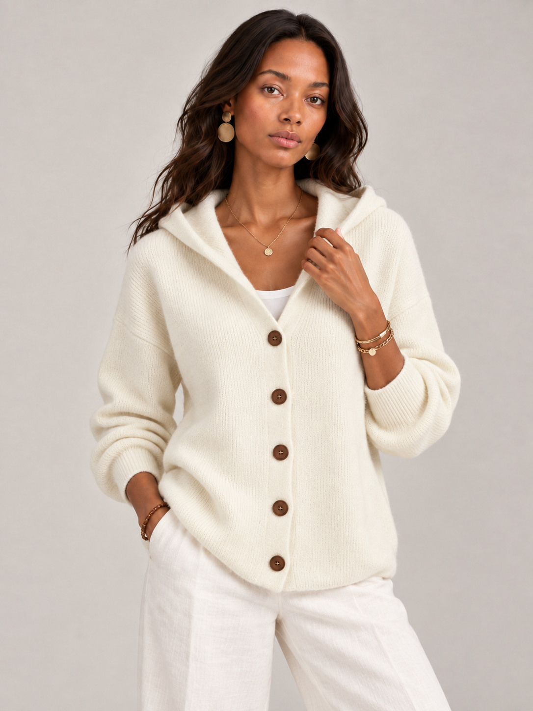 Rosalie™ | Veste en tricot avec capuche