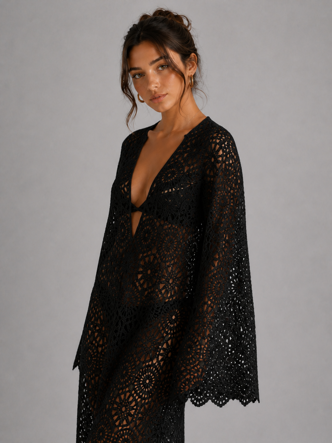 ALMA – ROBE LONGUE EN DENTELLE AJOURÉE