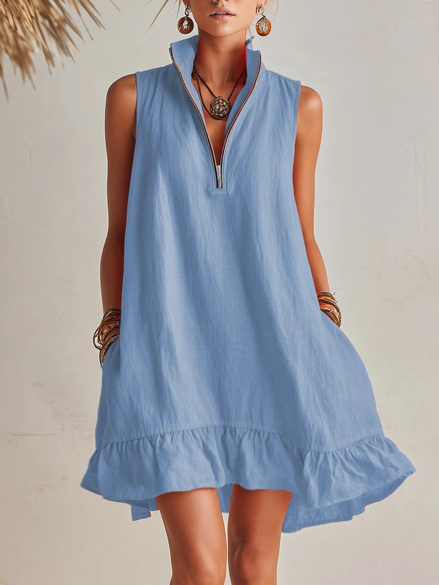 Lina | Robe fluide d’été avec zip élégant