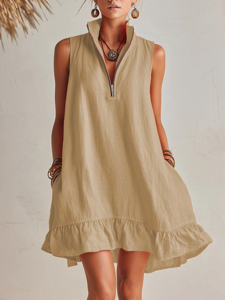 Lina | Robe fluide d’été avec zip élégant