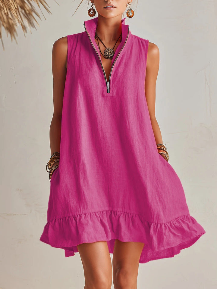 Lina | Robe fluide d’été avec zip élégant