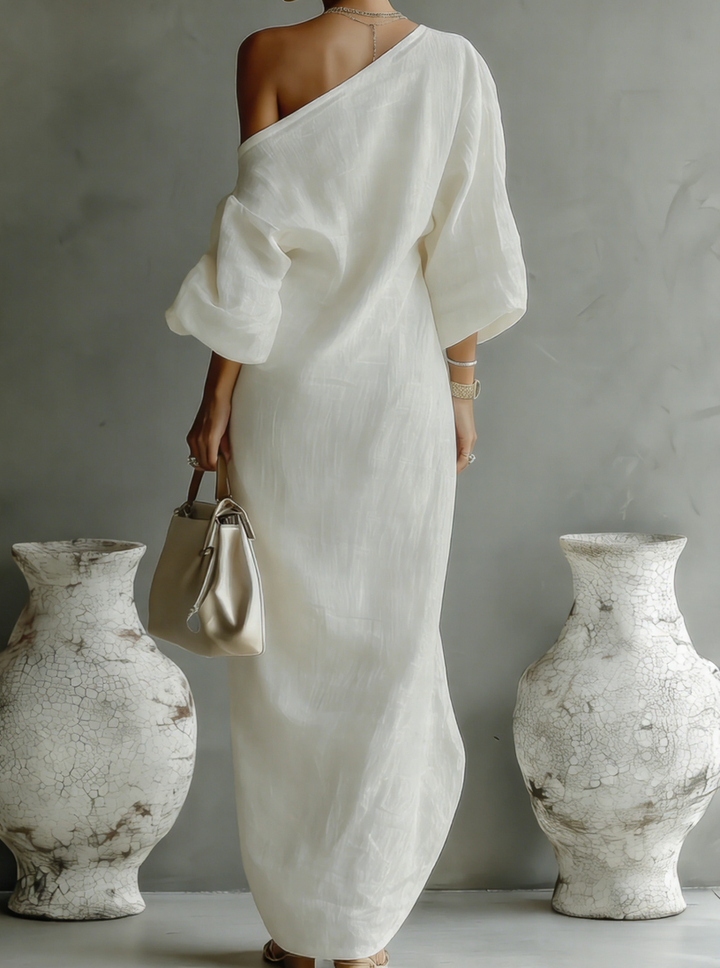 Soline | Robe longue fluide asymétrique élégante